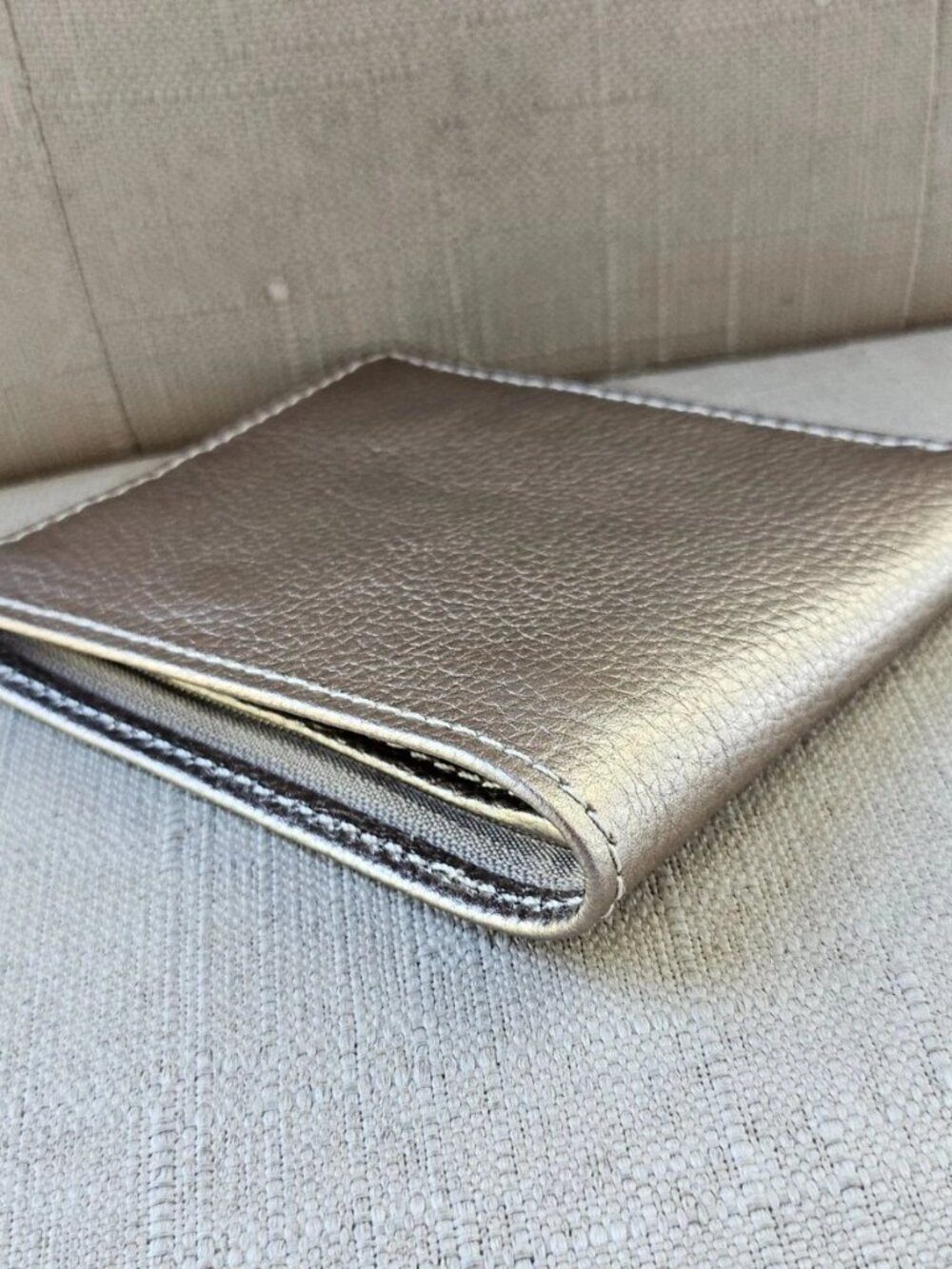 Gold Leather Wallet Bifold Cardholder Handmade Genuine Leather Billfold New